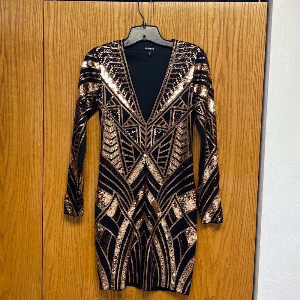 Express Sequin Evening Dress